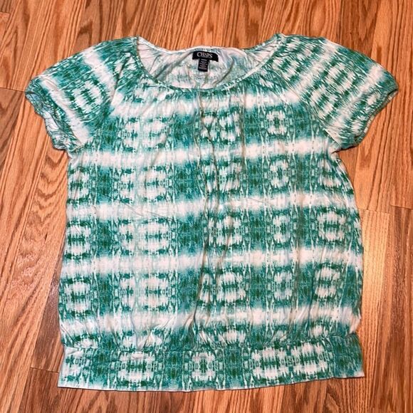 Chaps Green Tie Dyed Top, Medium - Picture 1 of 7
